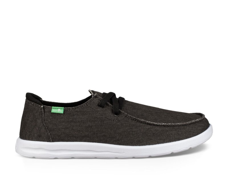 Sanuk Mens Shaka Black Shoes | IJQKBF186